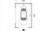 Garaje de madera de techo plano STELA F (estructura de madera), 4x6 m, 24 m² specification 1