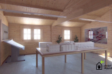 Garaje de madera DOBLE MODERN de tejado plano (44 mm), 6x6 m, 36 m² customer 1