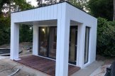 Sauna de exterior con vestuario DELLA (34 mm + revestimiento), 4,6 x 2,6 m, 9,3 m², terraza de 6,7 m² customer 3