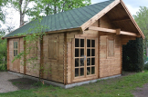 Caseta de madera habitable SCOOT (44+44 mm, aislada PLUS), 27 m²+10 m² customer 1