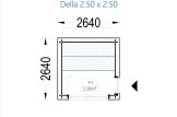 Sauna de exterior DELLA (34 mm + revestimiento), 2,6 x 2,6 m, 5 m² specification 1