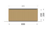 Oficina prefabricada de madera PREMIUM (34 mm + revestimiento), 6x3 m, 18 m² specification 4