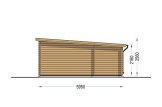 Cochera de madera con cobertizo MODERN, 5.95x5 m specification 3