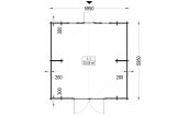 Garaje de madera TEXAS (44 mm), 6x6 m, 36 m² specification 1