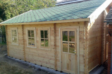 Caseta de madera habitable SCOOT (44+44 mm, aislada PLUS), 27 m²+10 m² customer 2