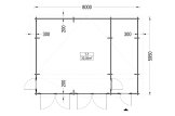 Garaje de madera doble TWIN DUO (44 mm), 8x6 m, 48 m² specification 1
