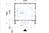 Caseta de jardín de madera PIA (estructura de madera), 5.2 x 4.9 m, 18 m² specification 1