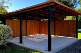 Cochera de madera double LUNA DUO F, 6x6 m, con pared en forma de L customer 1
