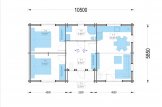 Casa de madera FILL S (34+34 mm), 60 m² specification 1