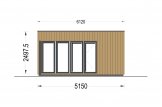 Oficina prefabricada de madera PREMIUM (Aislada, 34 mm + revestimiento), 5x4 m, 20 m² specification 2