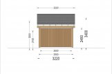Cochera de madera LUNA, 3.2x6 m, con pared lateral specification 4