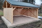 Cochera de madera double LUNA DUO, 6x6 m, con pared en forma de L customer 1