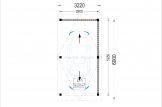 Cochera de madera LUNA, 3.2x6 m, con pared en forma de L specification 1