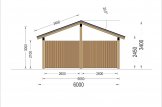 Cochera de madera double LUNA DUO, 6x6 m, con pared en forma de L specification 5