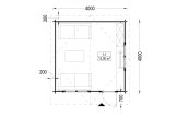 Caseta de jardín de madera DREUX (34 mm), 4x4 m, 16 m² specification 1