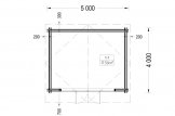 Caseta de jardín de madera MARTA S (Aislada, 44+44 mm), 5x4 m, 20 m² specification 1