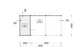 Cochera de madera con cobertizo MODERN, 8x4 m specification 1