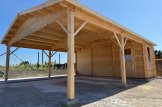 Cochera de madera doble 5.5x6 m con caseta (44 mm), 2x6 m customer 1