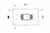 Garaje de madera LORA (estructura de madera), 4x6 m, 24 m² specification 1