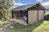 Cochera de madera double LUNA DUO, 6x6 m, con pared en forma de L customer 3