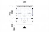 Caseta de jardín de madera PIA (estructura de madera), 4x3 m, 12 m² specification 1