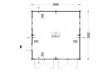 Garaje de madera de tejado plano DOBLE MODERN (44 mm), 6x6 m, 36 m² specification 1