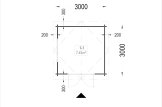 Caseta de jardín de madera ADAM S (44 mm), 3x3 m, 9 m² specification 1
