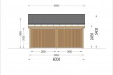 Cochera de madera double LUNA DUO, 6x6 m, con pared en forma de L specification 4