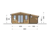Caseta de madera de jardín ISLA (34 mm), 6x5 m, 18 m² + 7 m² porche specification 2