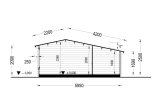 Caseta de madera de jardín ISLA (34 mm), 6x5 m, 18 m² + 7 m² porche specification 6