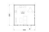 Caseta de jardín de madera DREUX (44 mm), 5x5 m, 25 m² specification 1