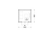 Caseta de jardín de madera PETER (34 mm), 3x3 m, 9 m² specification 1