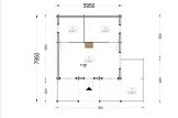 Casa de madera con porche ANGERS S (34+34 mm), 36 m² + 19 m² specification 1