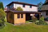 Cochera de madera 4x5 m con caseta (44 mm), 4x2.5 m customer 1