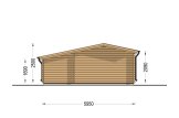 Caseta de madera de jardín ISLA (34 mm), 6x5 m, 18 m² + 7 m² porche specification 4