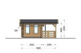 Caseta de madera de jardín ISLA (34 mm), 6x5 m, 18 m² + 7 m² porche specification 3