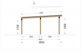 Cochera de madera LUNA F, 3.2x6 m, con pared en forma de L specification 5