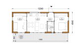 Casa de madera para vivir BELLA I RV (Aislada PLUS, 44 mm + revestimiento), 46 m² specification 1