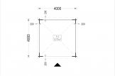Cenador de madera FLORA (44 mm), 4x4 m, 16 m² specification 1