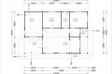 Casa de madera LINDA (44+44 mm), 78 m² + 15 m² porche specification 1