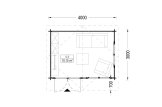 Caseta de jardín de madera WISSOUS (44 mm), 4x3 m, 12 m² specification 1
