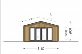 Caseta de jardín de madera PIA (estructura de madera), 5.2 x 4.9 m, 18 m² specification 2