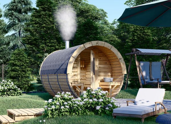 Sauna de exterior barril HELGA 30 (46 mm), 3.0 m, ⌀ 1.97 m avp.ui.product_images.thumbnail 1
