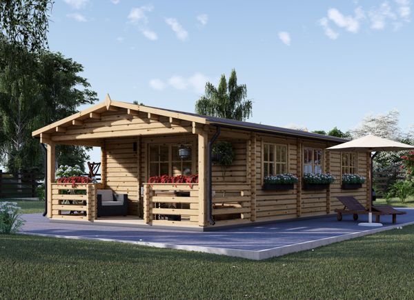 Casa de madera HYMER (66 mm), 42 m² + 10 m² porche avp.ui.product_images.thumbnail 1
