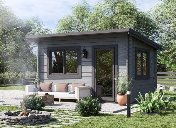 Caseta de jardín de madera DREUX con tejado plano (44 mm), 4x3 m, 12 m² avp.ui.product_images.thumbnail 1