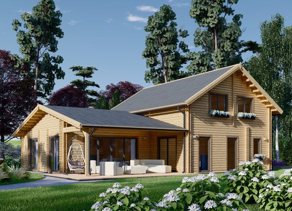 evolución Privación Línea del sitio Casas de madera prefabricadas con 5 dormitorios