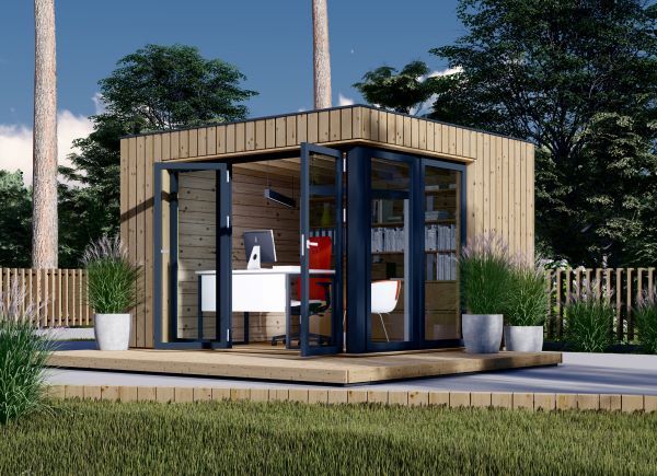 Oficina prefabricada de madera PREMIUM (Aislada PLUS, 34 mm + revestimiento), 3x3 m, 9 m² avp.ui.product_images.thumbnail 1