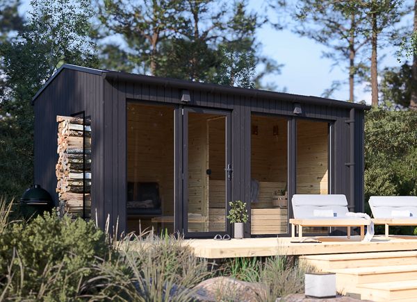 Sauna de exterior SERENE 2 (34 mm + revestimiento), 4.5x2.5 m, 5 m² avp.ui.product_images.thumbnail 1