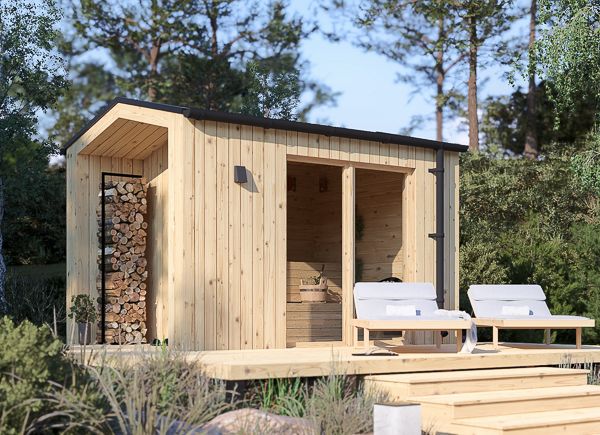 Sauna de exterior SERENE 1 (34 mm + revestimiento), 3.3x2.5 m, 4.95 m² avp.ui.product_images.thumbnail 1