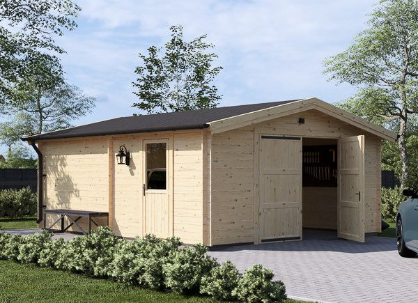 Garaje de madera CLASSIC S (44 mm), 5x6 m, 30 m² avp.ui.product_images.thumbnail 1